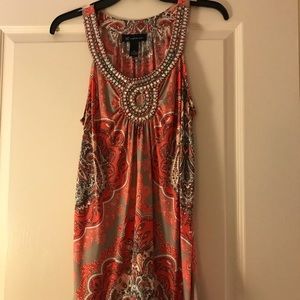 INC International Concepts. Sleeveless jeweled top with cutout. Medium.